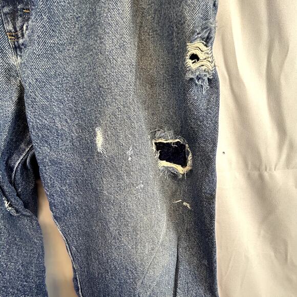 Distressed Jeans Rustler 42x32 men's pants blue denim Made in Mexico - Picture 5 of 16